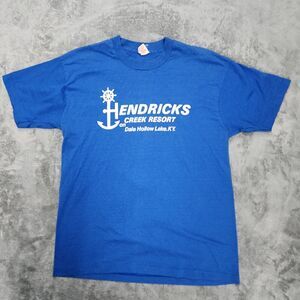 Vintage Hendricks Creek Resort Blue Tshirt Size XL